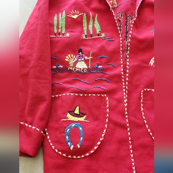 Lopez Jackets & Coats Vintage Mexican Wool Jacket 94s Medium Boho